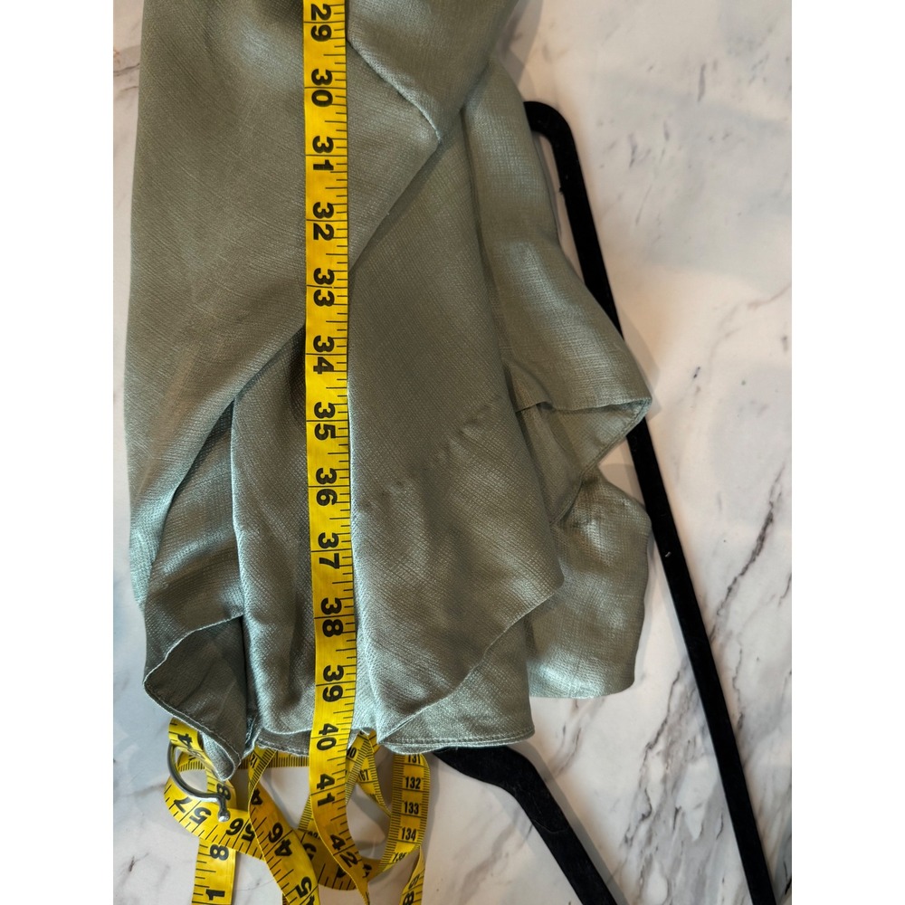 Gary Graham Sage Green Draped V-Neck Avant-Garde Cocoon Dress Size 4 - Picture 6 of 6